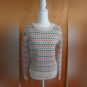 St. John's Bay Cream and Red Knit Sweater